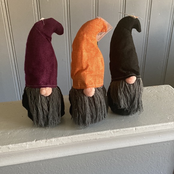 NWT- Set of 3- Purple, Orange & Black Hat get lkui Halloween Gnomes Decorations - Picture 17 of 17